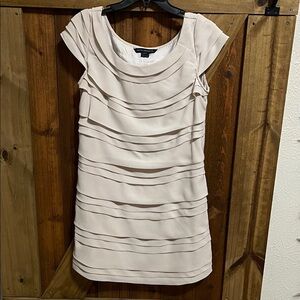 French Connection Cream Layered Mini Dress